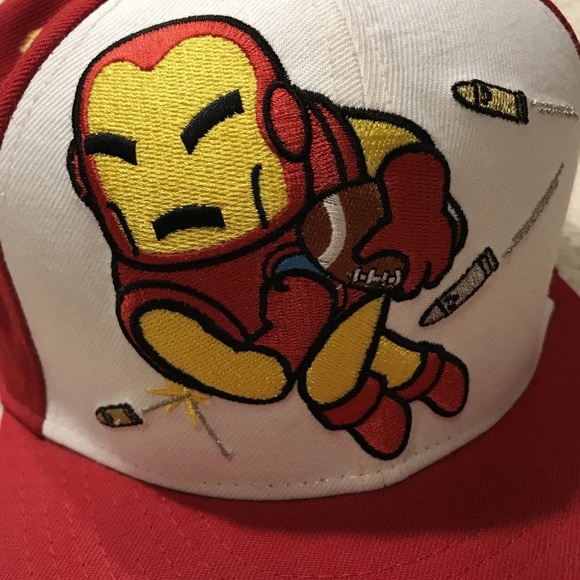 TokiDoki Marvel Iron Man New Era Red Cap Hat Football Bulletproof Avengers 7 3/8 - Picture 10 of 12